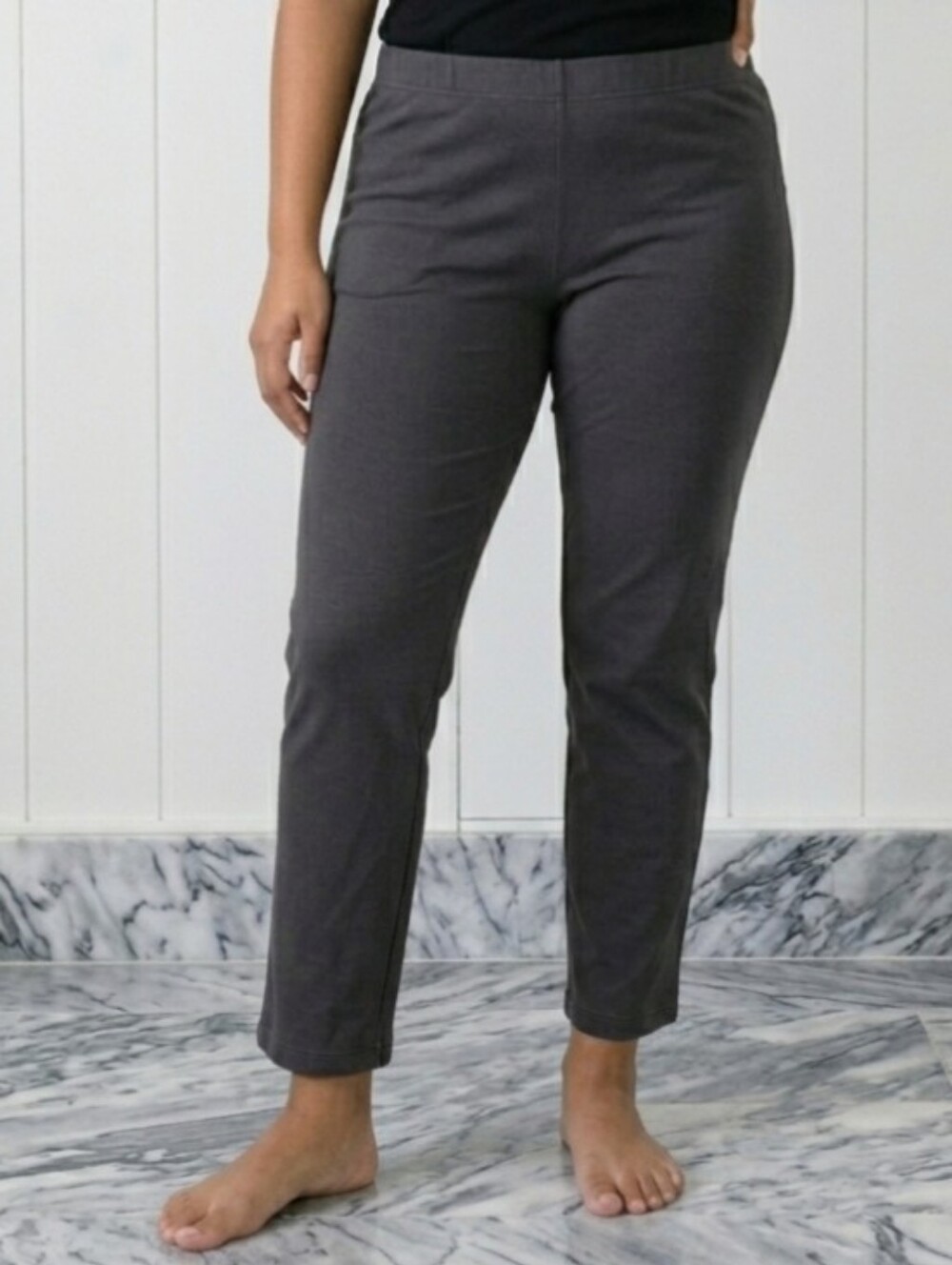 NWOT purejill Pants Affinity French Terry Slim Leg Size Large Petite High Waist